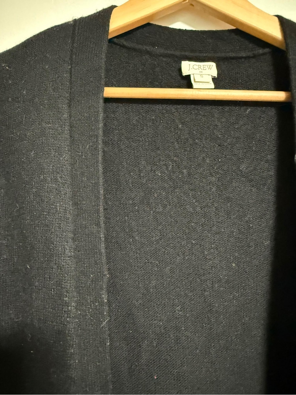 J.Crew Black Merino Wool Blend Open Front Cardigan Sweater Women’s Small - Picture 6 of 8